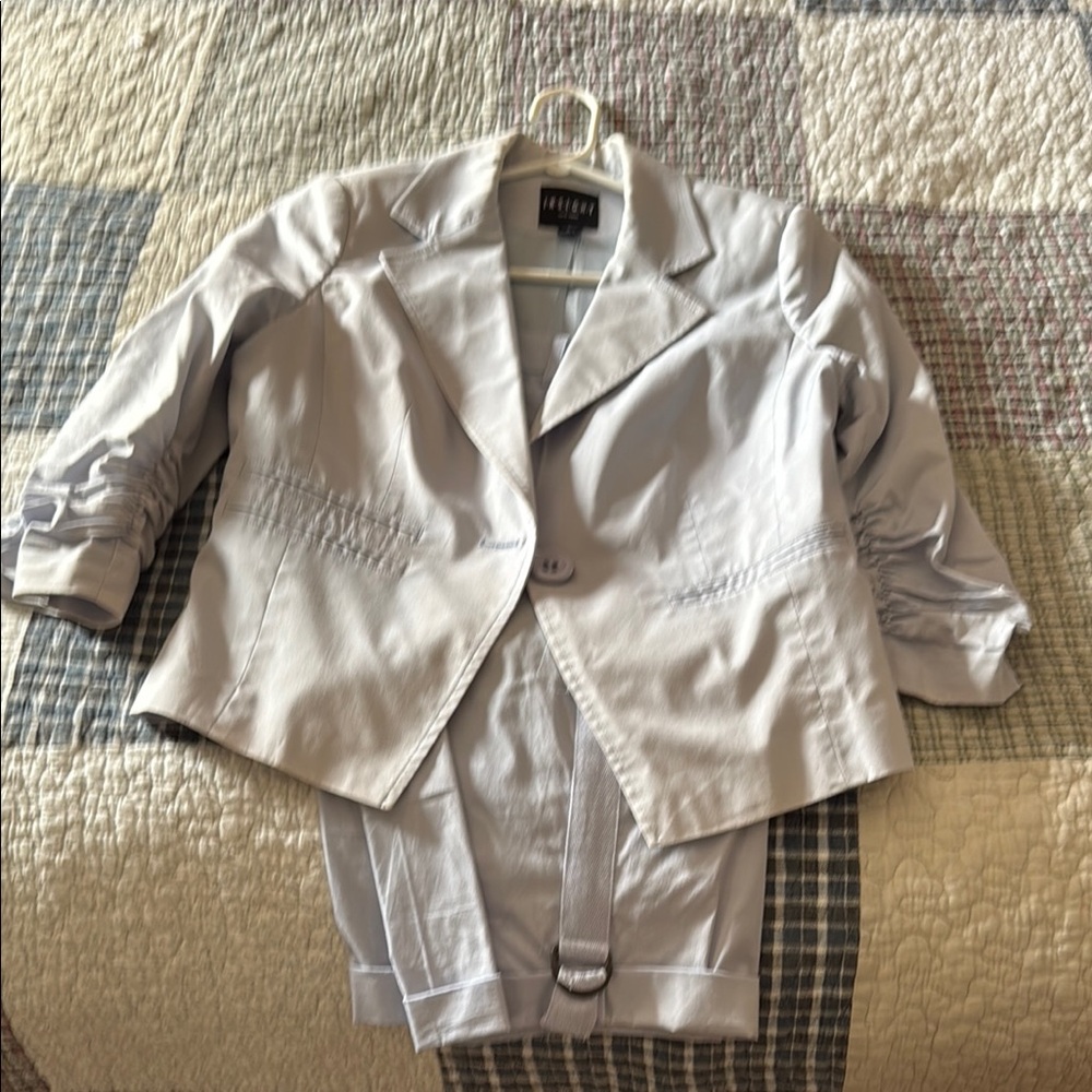 Women's Gray Suit Short Set